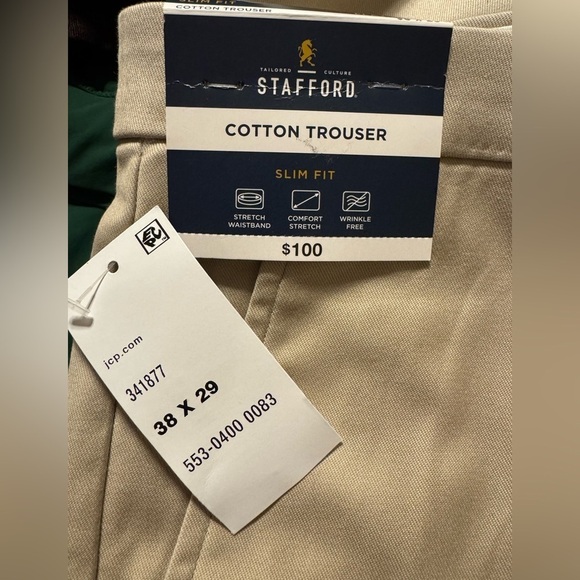 Stafford Slim Fit Cotton Trousers 38x29 - Picture 7 of 11